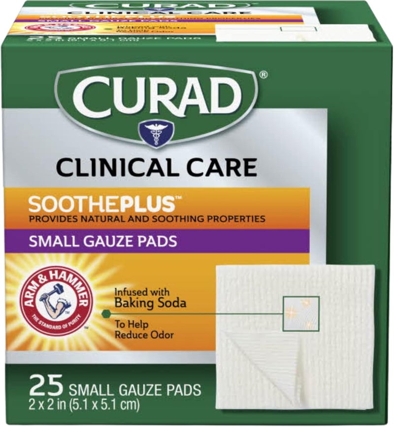 CURAD ضمادات قوراد سوذ بلس مع بيكنغ صودا من آرم هامر 2 × 2 25 عدداً عبوة واحدة - Image 1