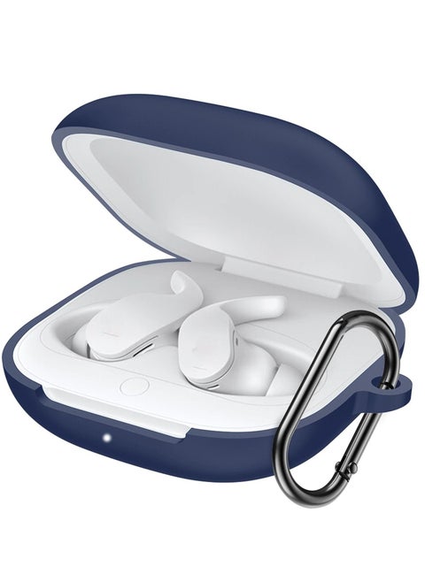 Soft Silicone Durable Shockproof Anti Scratch Full Body Protective Cover with Portable Keychain for Beats Fit Pro (Blue)