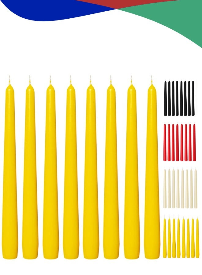 Tall Candles Pack of 12-Unscented Dinner Long Candles - Paraffin wax candle for studying with Cotton Wicks - 25 cm Long Burning birthday Candles