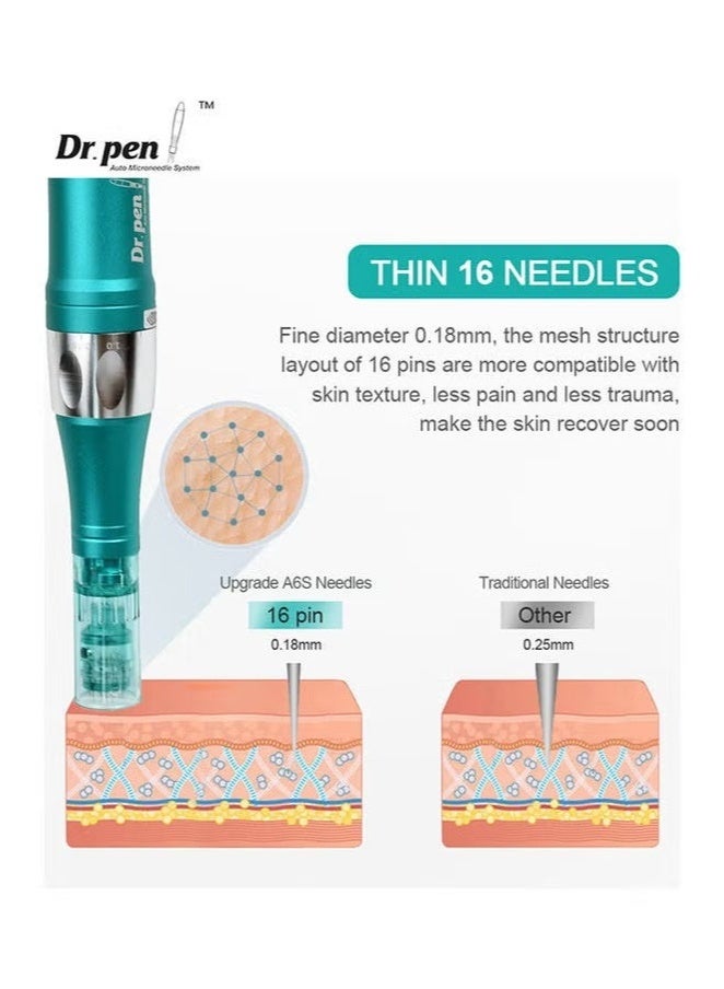 Dr.pen Dr. Pen Ultima A6S 20-piece kit, with the longest needle tip measuring 0.25 millimeters. Professional wireless skincare set, suitable for face and body, includes 10 11-pin and 10 36-pin ones.  - Image 3