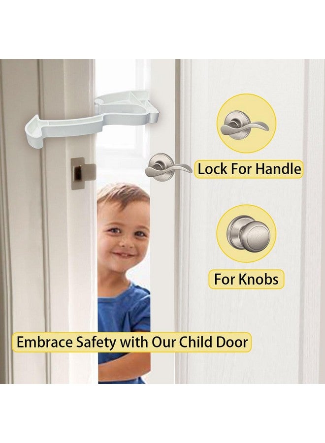 FresherAcc Kids Safety Door Lock, Child Proof Door Latch, Baby Pinch Guard Door Stopper for Knobs & Lever Handles, No Tools Need for Install and Portable [U.S Patent Pending] (White 1 Pack) - Image 2