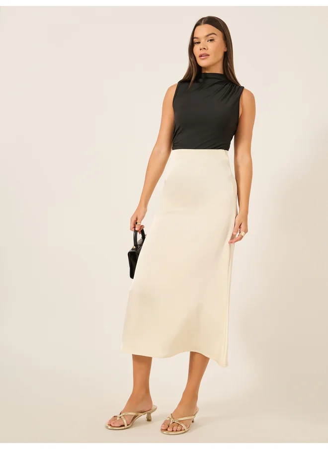 Styli Styli High Neck Sleeveless Bodysuit with Ruched Detail