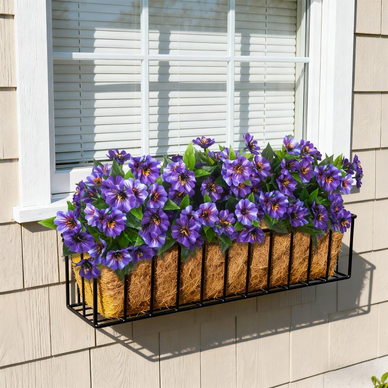 Hrobek Fake Artificial Flowers for Outdoors Decoration,4 Bundles Silk Faux Spring Flowers with Plants Leaves UV Resistant for Planter Front Door Porch Yard Patio Window Box Home Indoor Decor - Image 4