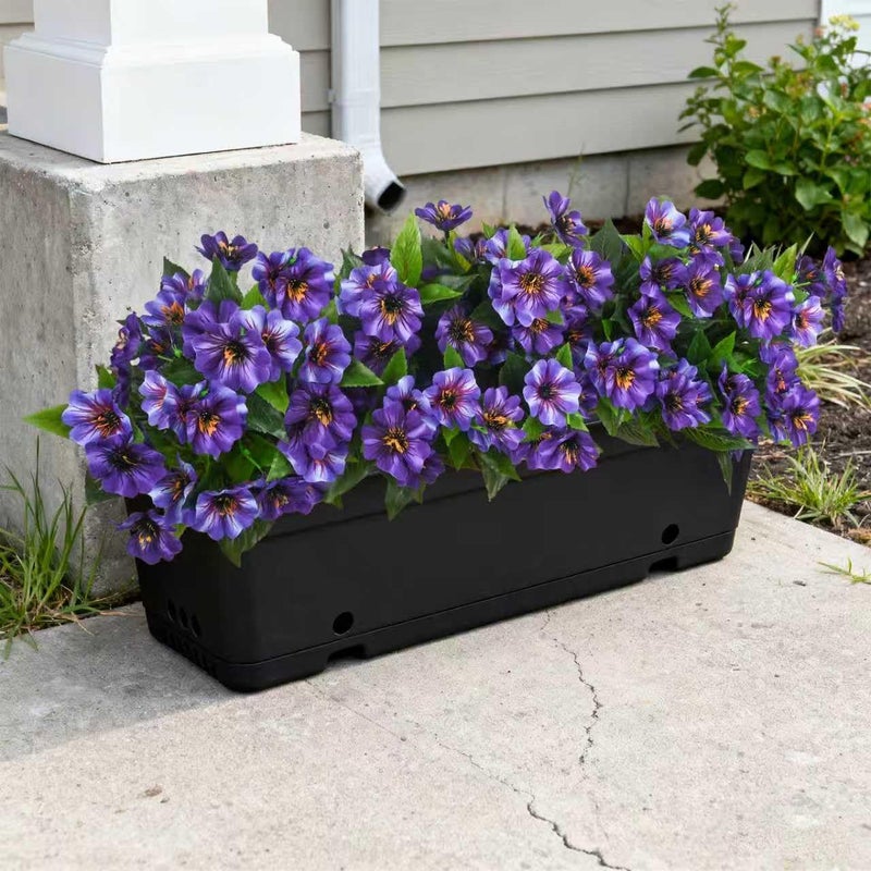 Hrobek Fake Artificial Flowers for Outdoors Decoration,4 Bundles Silk Faux Spring Flowers with Plants Leaves UV Resistant for Planter Front Door Porch Yard Patio Window Box Home Indoor Decor - Image 5