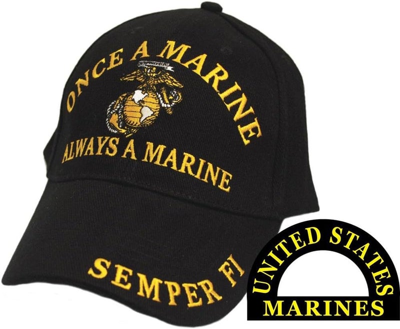 Once A Marine Always A Marine Semper Fi Hat Black