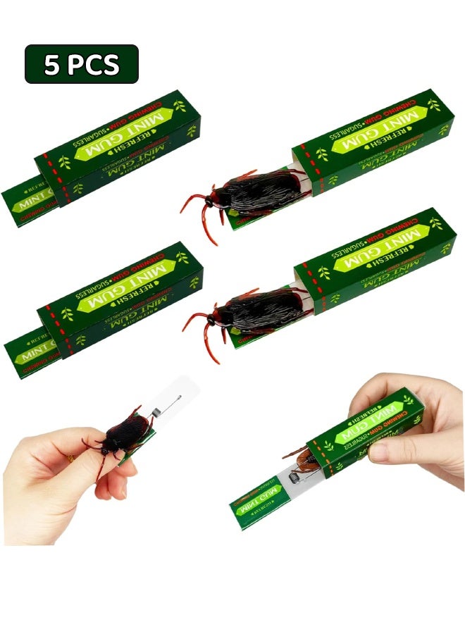 خمس قطع من علكة المقالب، ممتعة بشكل لا يصدق، بتصميم صرصور واقعي، لعبة مقالب صادمة. - Image 1