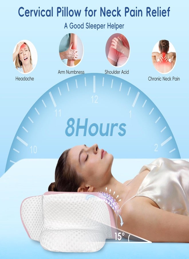 FGNTWP Cervical Neck Pillow for Pain Relief, Ergonomic Contour Pillow for Sleeping, 2 Heights Cooling Pillow for Neck and Shoulder Support, Memory Foam Orthopedic Pillow for Side Back Stomach Sleepers - Image 3