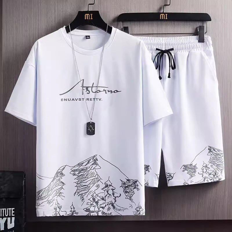 Mens Summer Casual Sports Suit Short Black [suit]]  - Image 2