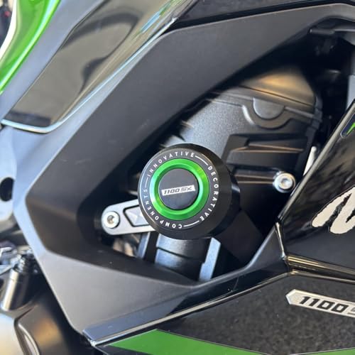 Mokiton Motorcycle Frame Sliders Crash Bar Protector Compatible with Ninja 1100SX ABS/SE 2025 2026 | No Cut Kits Falling Protection Ninja1100SX Ninja1100 SX Accessories (Green) - Image 3
