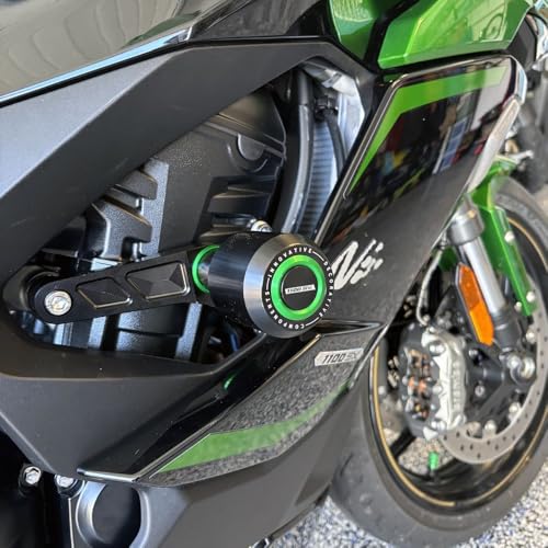 Mokiton Motorcycle Frame Sliders Crash Bar Protector Compatible with Ninja 1100SX ABS/SE 2025 2026 | No Cut Kits Falling Protection Ninja1100SX Ninja1100 SX Accessories (Green) - Image 2