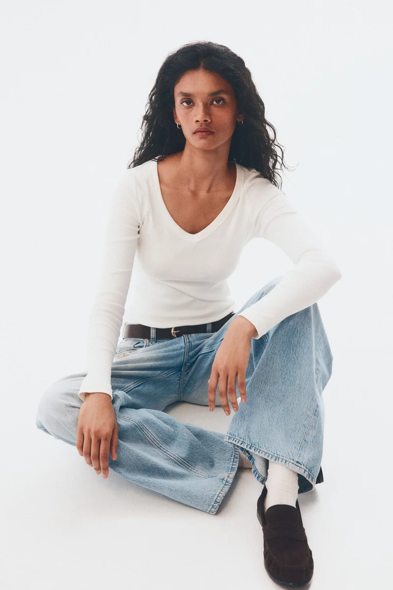 H&M V-neck cotton top