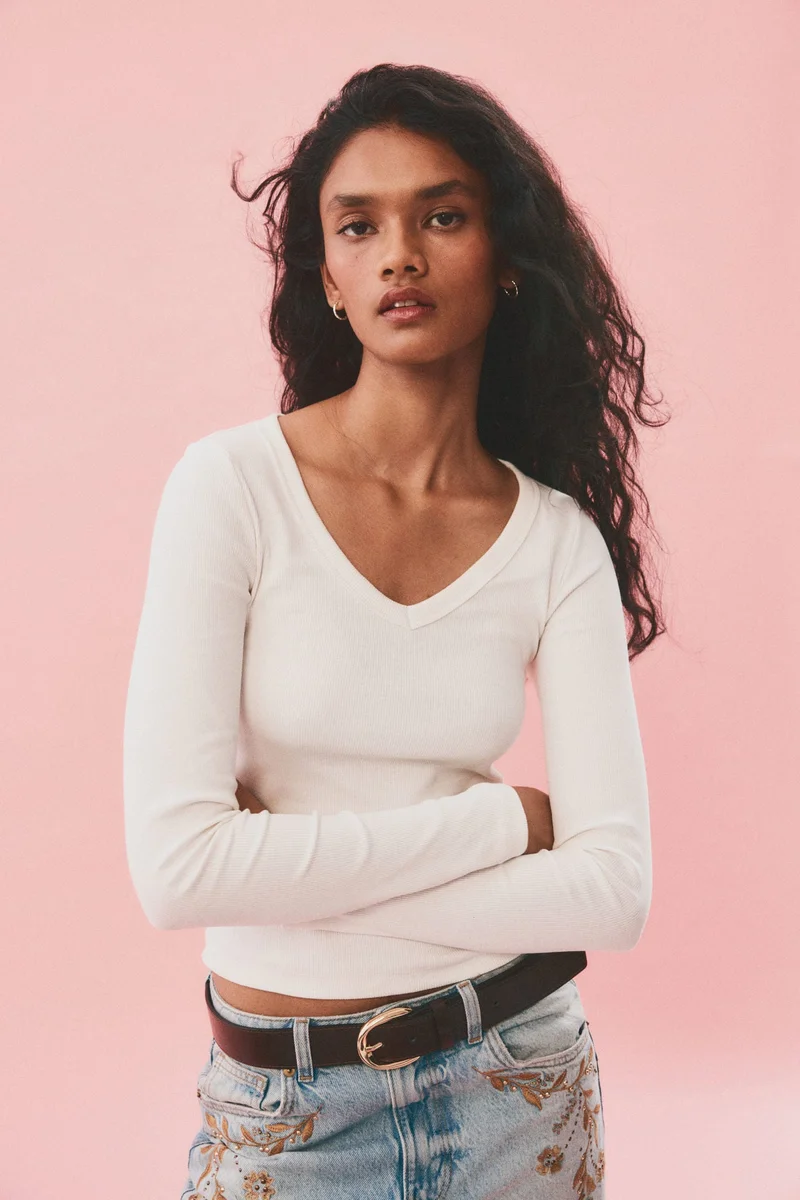 H&M V-neck cotton top