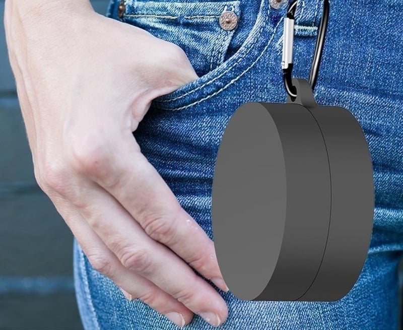 Compatible with NOTHING CMF Buds Pro Case Cover, Soft Silicone Shockproof Protective Case Wireless Earbuds with Carabiner, Front LED Visible (Black) - Image 2