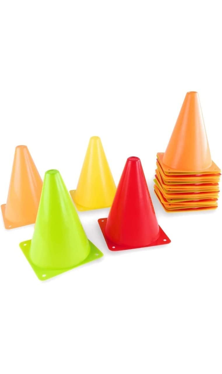CABRIO 6 inch Plastic Cone Marker Set for Field Marking Equipment Football Training Saucer Cone Cricket Training Agility Cones (12) - Image 2