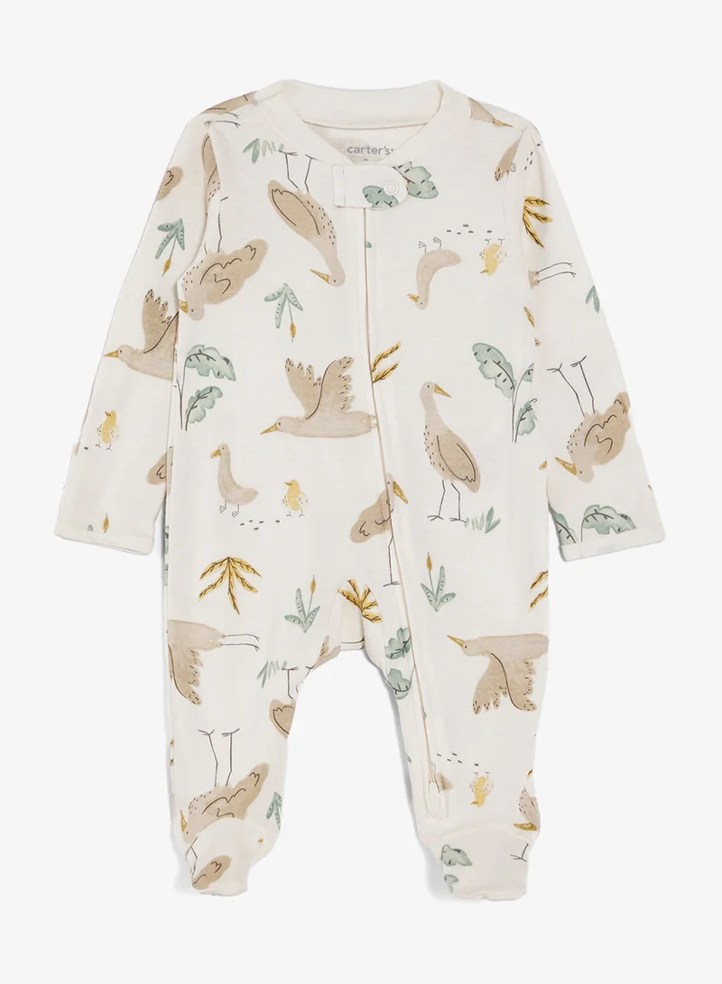 carter's Infant Printed Interlock Footed Rompers