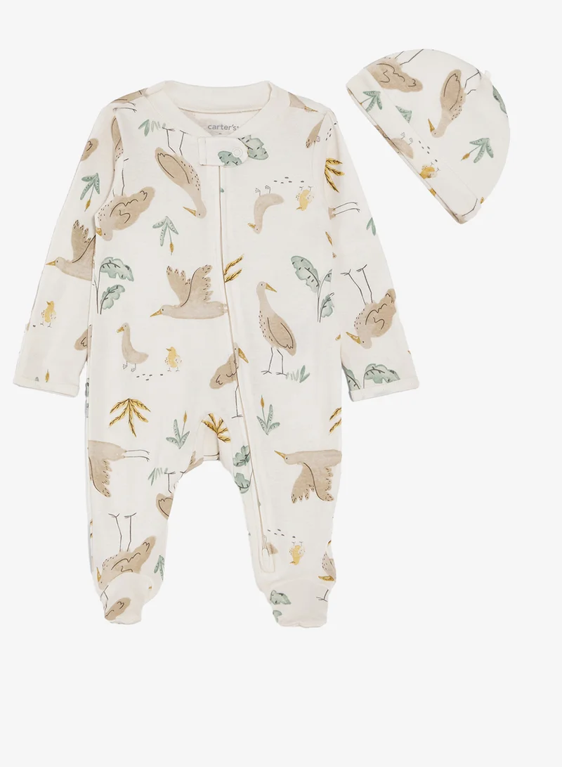 carter's Infant Printed Interlock Footed Rompers