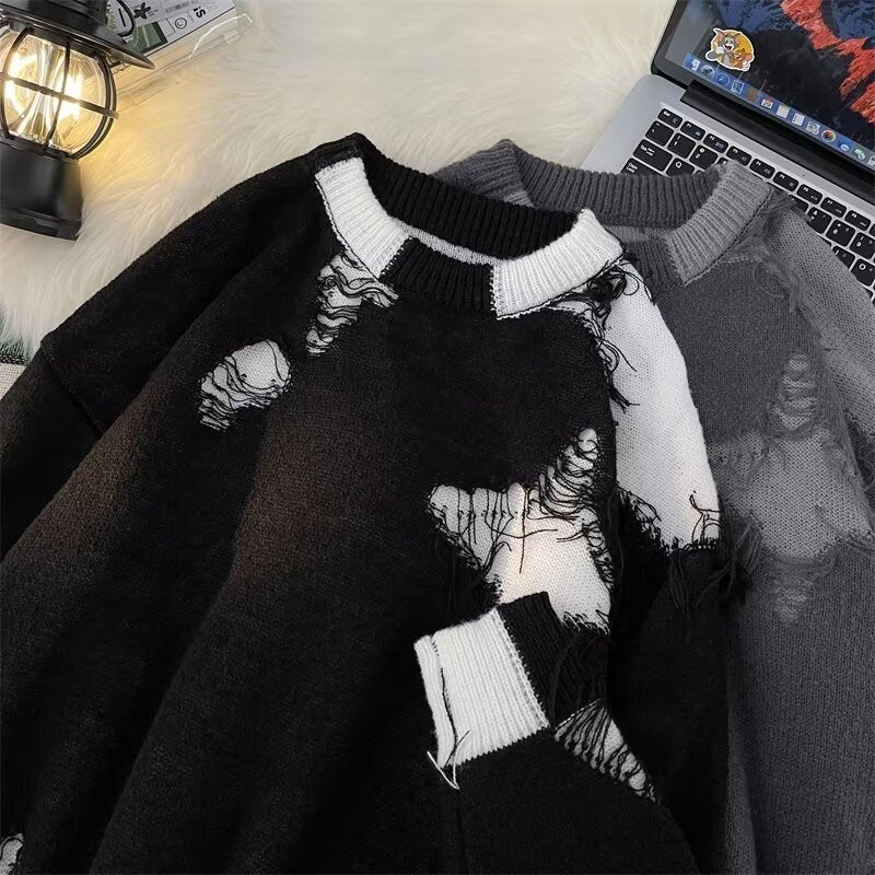 Sweater Men'S And Women'S Same Style 2023 Autumn New Lapel Fashion Trendy Lapel Jacquard Sweater - Image 3