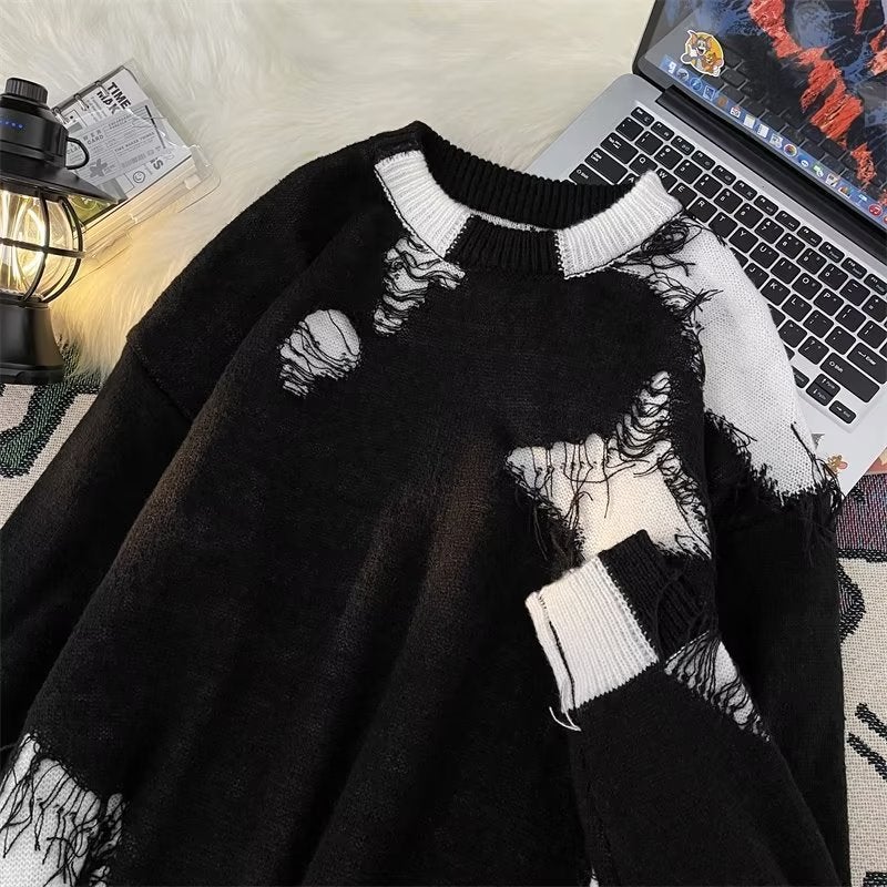 Sweater Men'S And Women'S Same Style 2023 Autumn New Lapel Fashion Trendy Lapel Jacquard Sweater - Image 4