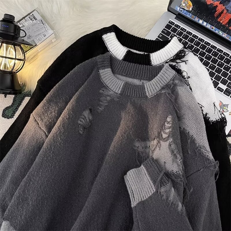 Sweater Men'S And Women'S Same Style 2023 Autumn New Lapel Fashion Trendy Lapel Jacquard Sweater - Image 5