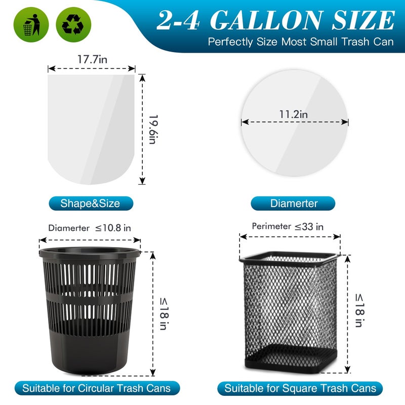 Charmount Small Trash Bags 2-4 Gallon 1000 Count, Unscented White Plastic Wastebasket Liners for Bathroom, Mini Garbage Can or Bin - Image 3