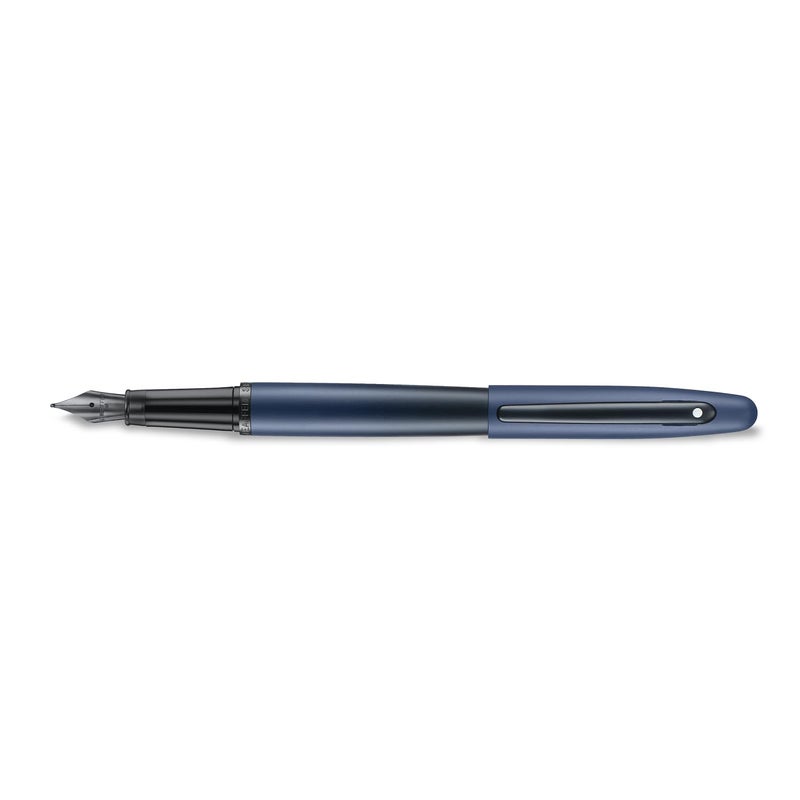 SHEAFFER قلم شيفر Vfm E9429 أزرق غير لامع مع تفاصيل سوداء غير لامعة مع حبر متوسط PVD مع محول - Image 4