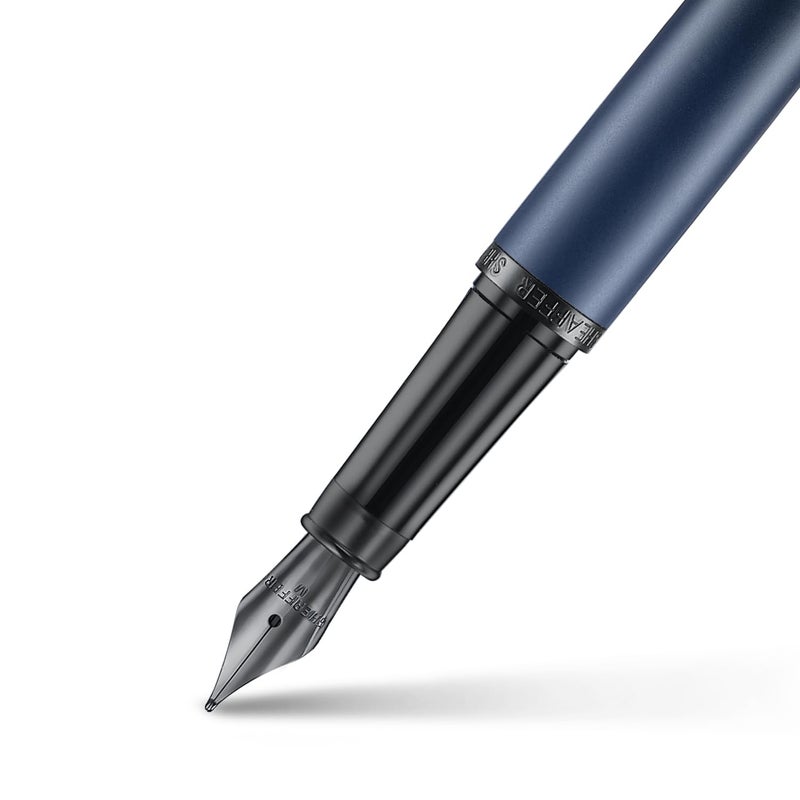 SHEAFFER قلم شيفر Vfm E9429 أزرق غير لامع مع تفاصيل سوداء غير لامعة مع حبر متوسط PVD مع محول - Image 3