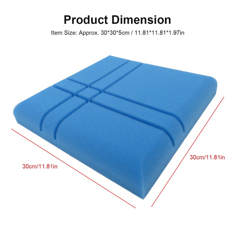 12Pcs Fiber Acoustic Panels High Density Acoustic Treatment Foam Cross-Line Sound Absorbing Board Soundproof Foam Sound Insulation Board for Acoustic Treatment Wall Decoration 30*30*5CM Blue - Image 4
