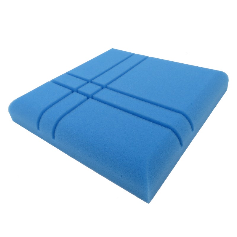 12Pcs Fiber Acoustic Panels High Density Acoustic Treatment Foam Cross-Line Sound Absorbing Board Soundproof Foam Sound Insulation Board for Acoustic Treatment Wall Decoration 30*30*5CM Blue - Image 1