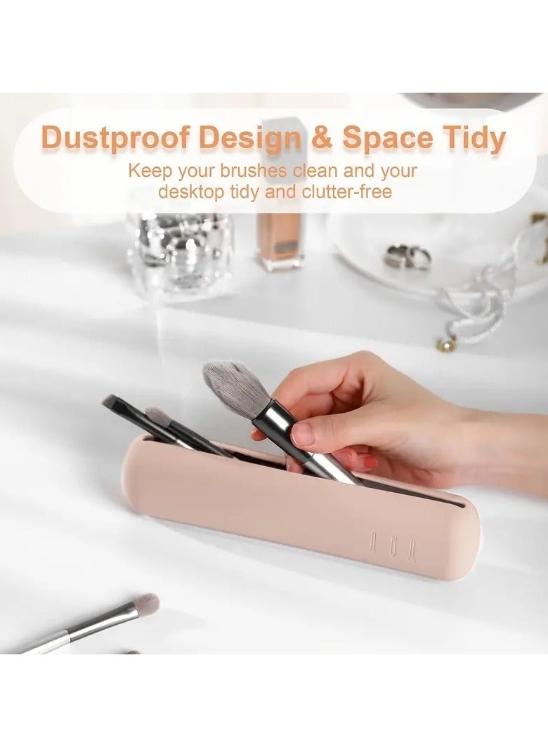 ORiTi Travel Makeuo Brush Holder Silicon Trendy and Portable Cosmetic Face Brushes Holder Soft and Sleek Makeup Tools Organizer for Travel - Image 1