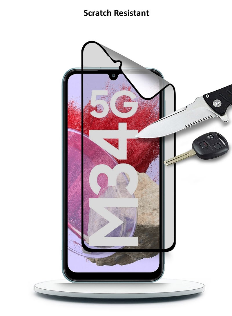Wtech Samsung Galaxy M34 5G 2023 Nano Ceramic Full Glue Full Cover Matte Flexible Screen Protector  (MSCNMN) - Clear/Black - Image 5