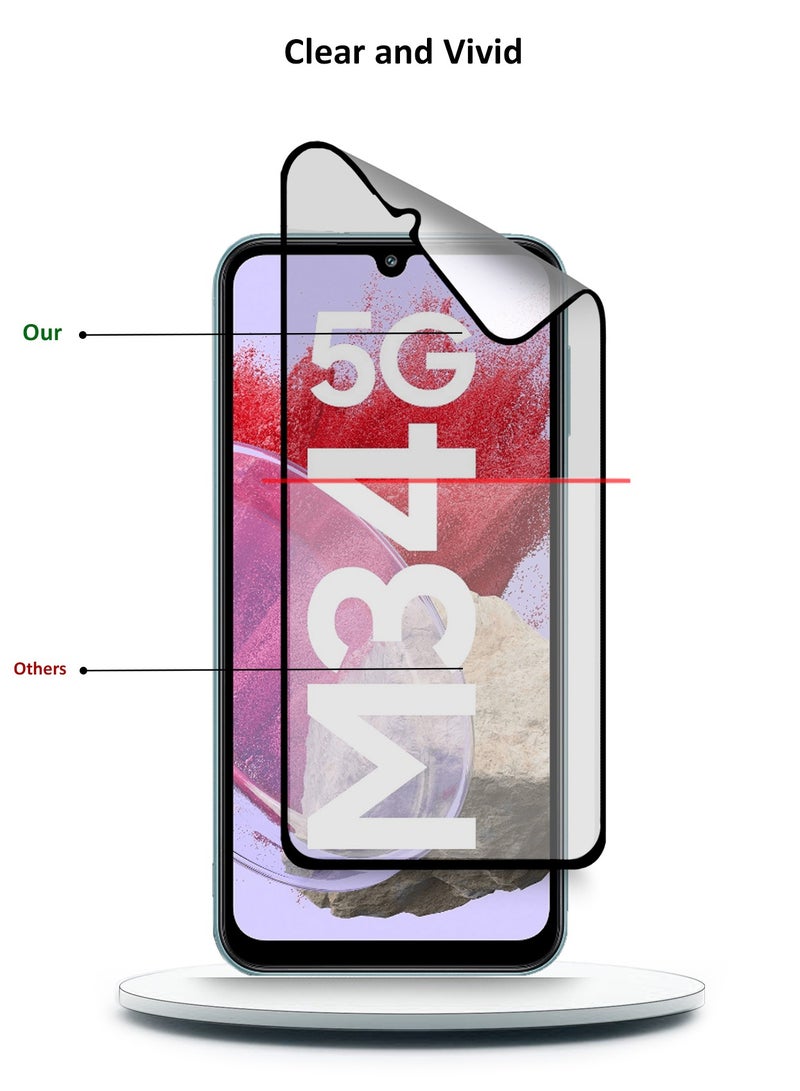 Wtech Samsung Galaxy M34 5G 2023 Nano Ceramic Full Glue Full Cover Matte Flexible Screen Protector  (MSCNMN) - Clear/Black - Image 4