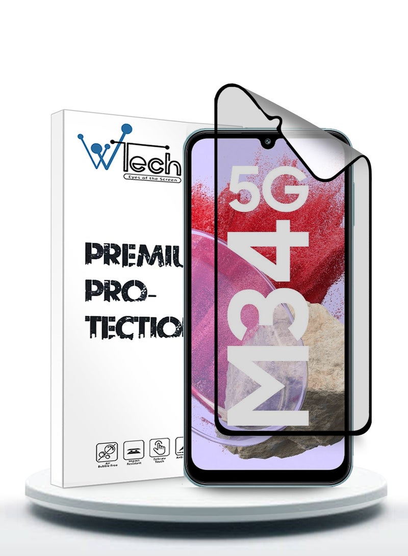 Wtech Samsung Galaxy M34 5G 2023 Nano Ceramic Full Glue Full Cover Matte Flexible Screen Protector  (MSCNMN) - Clear/Black - Image 1