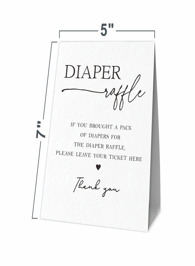 JCVUK Baby Shower Games, 1 Diaper Raffle Standing Sign with 50 Diaper Raffle Tickets, Minimalist Hello Baby, Modern Black and White Theme Gender Reveal Party Decorations and Supplies(LBLK-A10) - Image 4