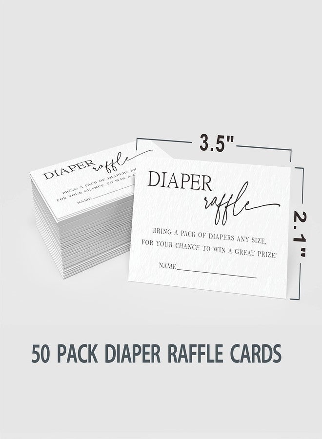 JCVUK Baby Shower Games, 1 Diaper Raffle Standing Sign with 50 Diaper Raffle Tickets, Minimalist Hello Baby, Modern Black and White Theme Gender Reveal Party Decorations and Supplies(LBLK-A10) - Image 5
