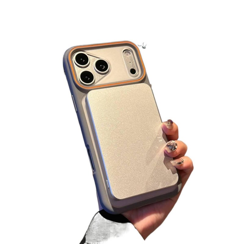 غطاء MagSafe بسيليكون لـ iPhone 17 / 17 Air / 17 Pro / 17 Pro Max مع لمسة نهائية غير لامعة ومغناطيس قوي مع مقاوم للصدمات مع حامل قائم مع حماية من السقوط باللون رمادي مغناطيسي بوظي. - Image 4