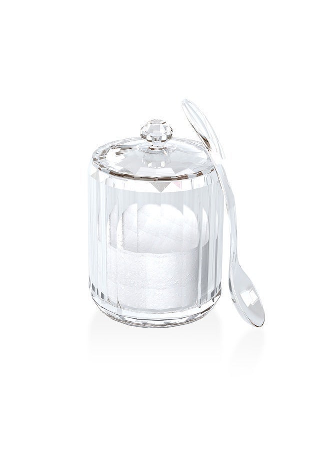 Royalford 200ml Acrylic Sugar Pot- RF12764/ with Spoon, Elegant and Sleek, Durable and Long-Lasting Construction/ Clear Lid clear 200ml - Image 1