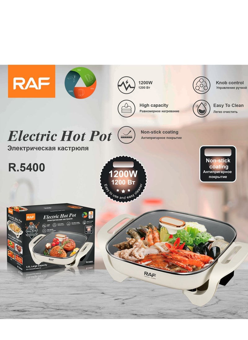 RAF Non-stick coating Electric Hot Pot Electric Cooking Pot 1200W 5L  - Image 2