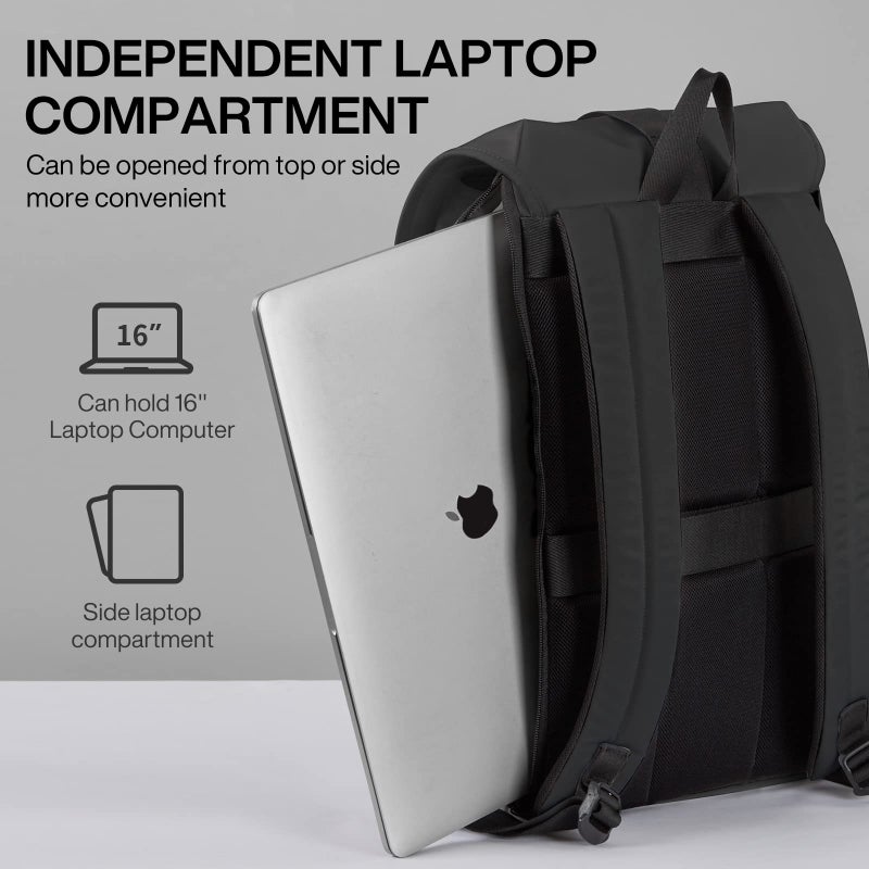 mixi Travel Laptop Backpack for Women & Men Carry On Backpack fits 16'' Laptop, Waterproof Lightweight Casual Hiking Weekender Bags Rucksack,17 Inch, Knight Black - Image 3