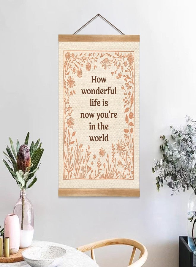 ZTGDA How Wonderful Life is Now Wall Art Decor, Boho Canvas Hanging Banner Wall Decor for Nursery Playroom Kids Room Home, 12x16inch - Image 5