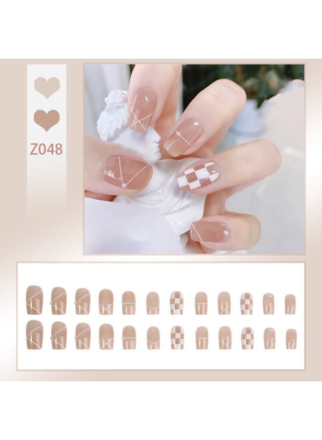 Customized Douyin Popular Wearable Nails, Sparkling Blush, Aurora High-end Fake Nails, Wearable Nails, Yiwu Manicure Nails