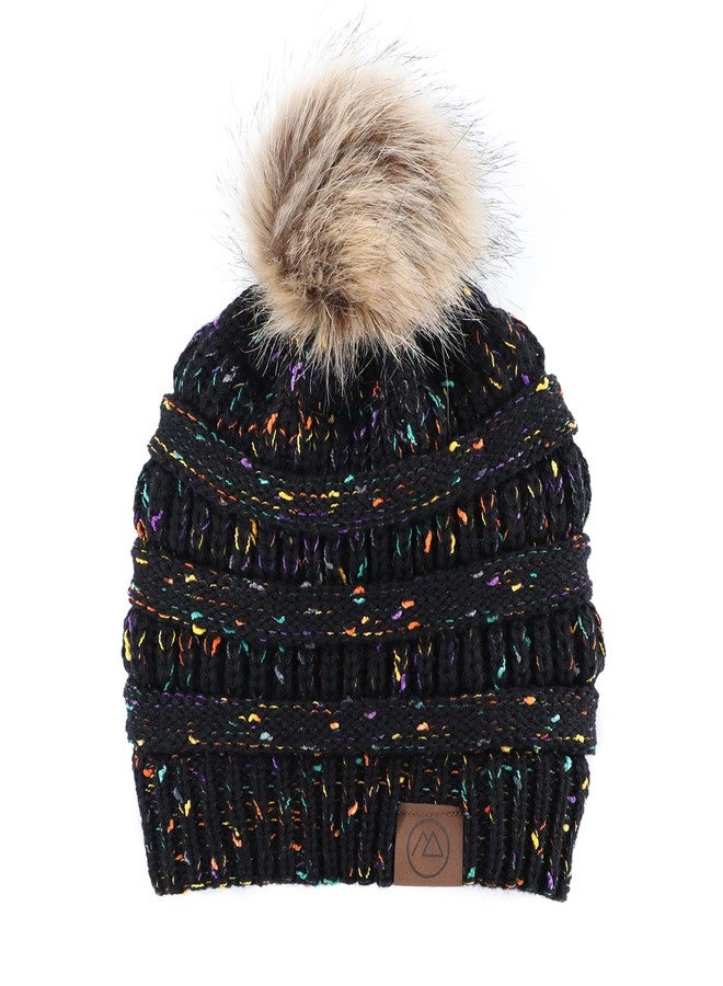 Zando Satin Lined Winter Hats for Women Beanies Women Satin Lined Beanie with Pom Pom Beanie Womens Winter Hats Warm Winter Hat Knit Beanie Hats for Women Womens Beanies for Winter Black Yarn Beanie - Image 2