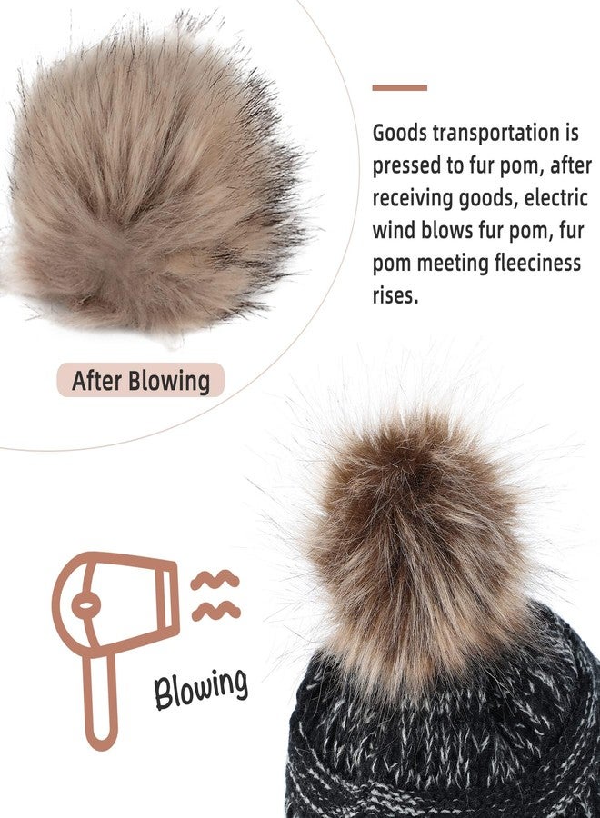 Zando Satin Lined Winter Hats for Women Beanies Women Satin Lined Beanie with Pom Pom Beanie Womens Winter Hats Warm Winter Hat Knit Beanie Hats for Women Womens Beanies for Winter Black Yarn Beanie - Image 4