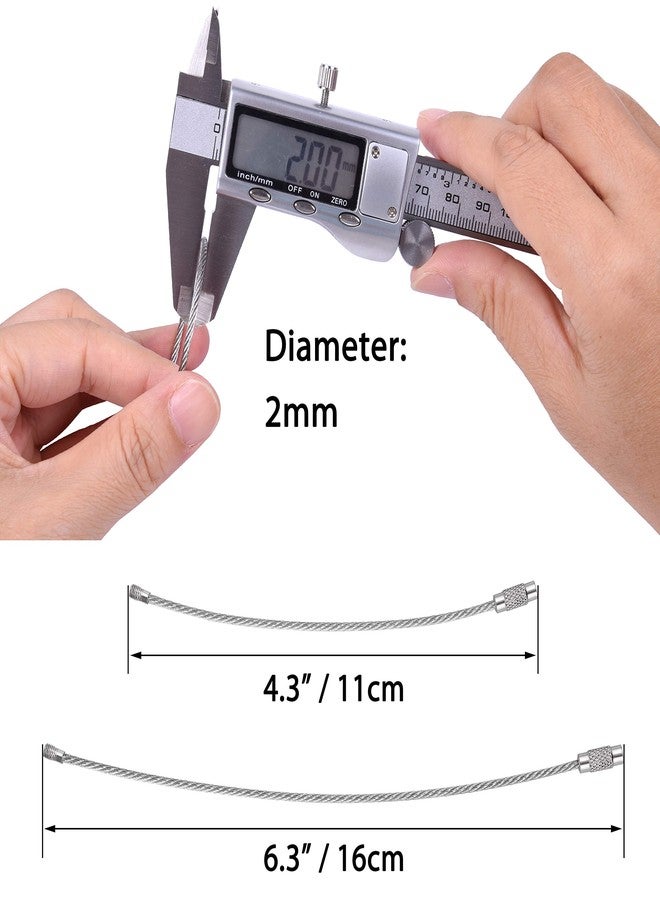 Wisdompro Wire Keychain Cable, 12 Pack of 2mm Stainless Steel Cable Key Ring Loops for Luggage Tags, Key Tags, ID Tag Keepers - 2 Sizes (4.3 inch & 6.3 inch) - Image 3