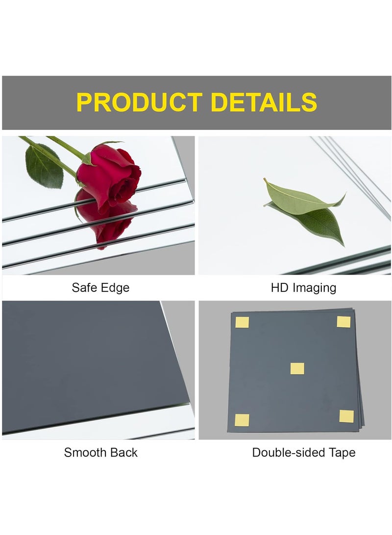 Full Length Mirror Tiles - 12 Inch x 8Pcs Frameless Wall Mirror Full Body Mirror for Home Gym Vanity Bedroom, Living Room - Image 5