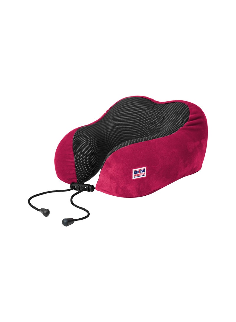 BRITISH TOURISTER Travel Pillow, Memory Foam, Airplane Neck Pillow Wine Red - Image 1