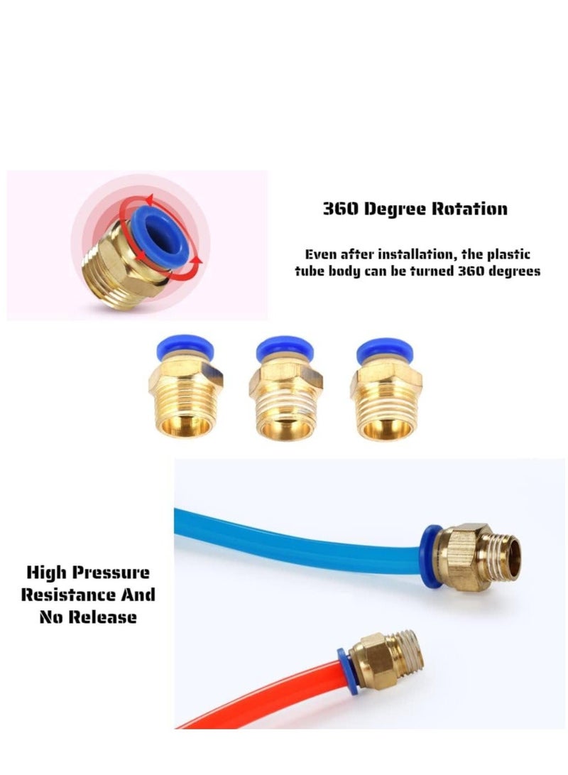 25pcs G1/4 pc6-02 Pneumatic Push Quick Male Connector Air Quick Fittings Adapter for Quick Connection for Pipe and Pneumatic Tools - Image 5