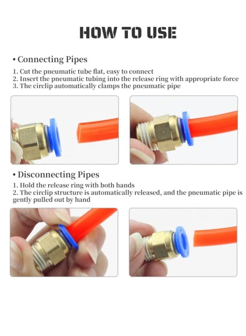 25pcs G1/4 pc6-02 Pneumatic Push Quick Male Connector Air Quick Fittings Adapter for Quick Connection for Pipe and Pneumatic Tools - Image 4