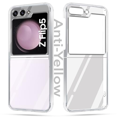 Jkobi Lifetime Anti-Yellow Clear Back Cover Case for Samsung Galaxy Z Flip 5 5G (Sleek Hard Crystal | Shockproof and Camera Protection) - Image 1