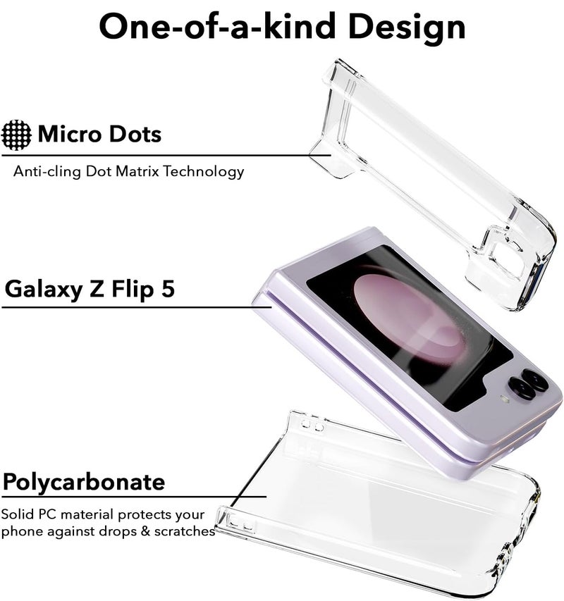 Jkobi Lifetime Anti-Yellow Clear Back Cover Case for Samsung Galaxy Z Flip 5 5G (Sleek Hard Crystal | Shockproof and Camera Protection) - Image 2