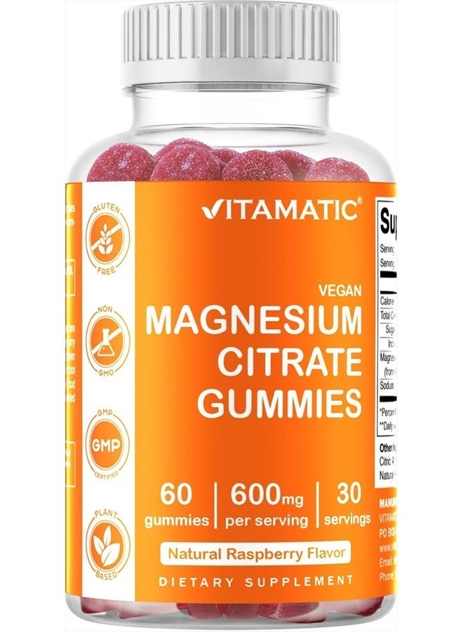 Vitamatic Vegan Magnesium Citrate Gummies 600mg - 60 Gummies - Image 3